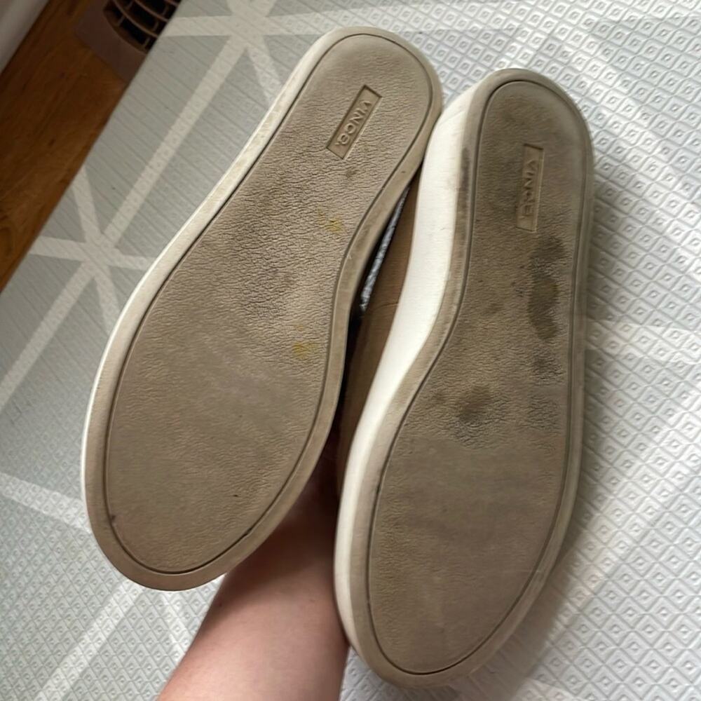 VINCE Tan Leather Suede Slip-on Sneakers | Platform Sneakers | Fall Sneakers - Picture 6 of 6